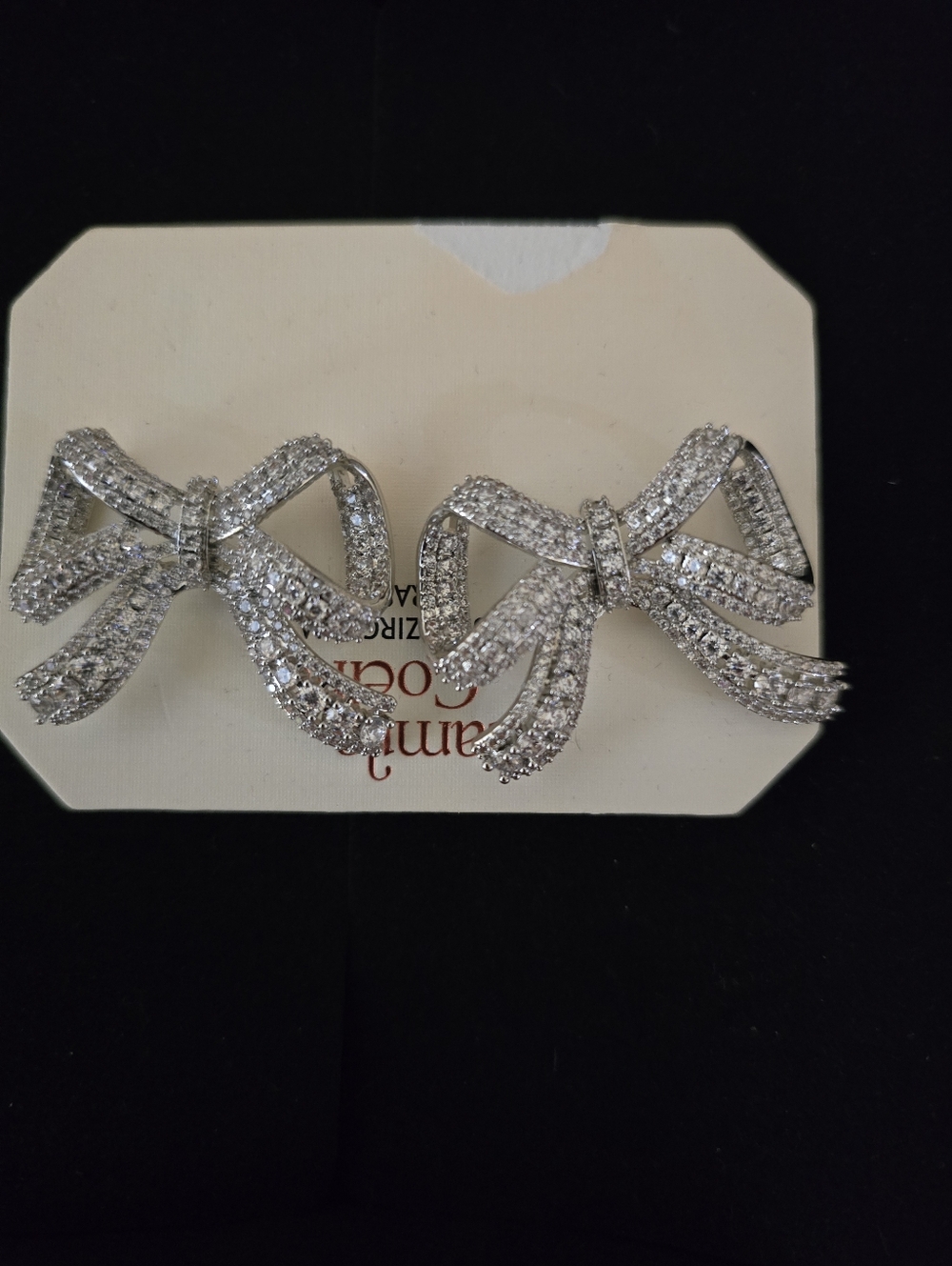 Crystal Bow  Earrings - Silver Rhinestone Bows